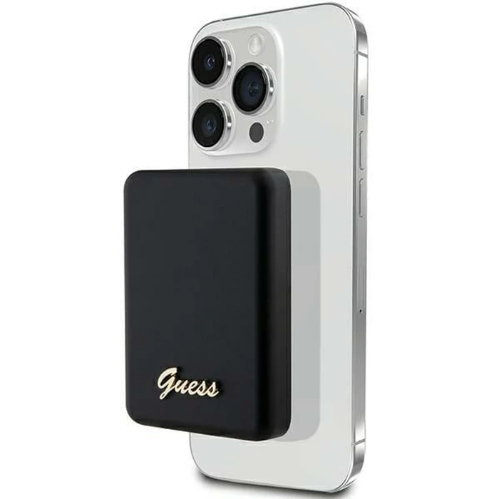 Induction Powerbank Guess GUPBM3ALGSGK 3000mAh 5W MagSafe Metal Script Logo black