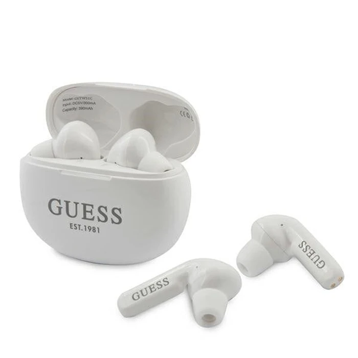 Wireless in-ear headphones Guess GUTWS1CWHTWS + docking station white