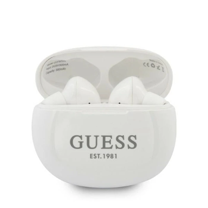 Wireless in-ear headphones Guess GUTWS1CWHTWS + docking station white