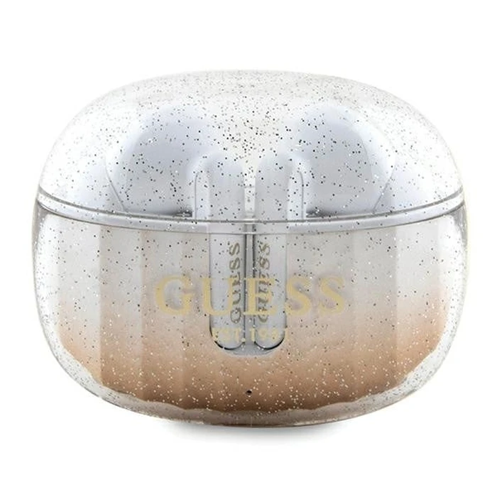 Wireless TWS in-ear headphones Guess GUTWSHDGKEED + docking station Glitter Gradient gold