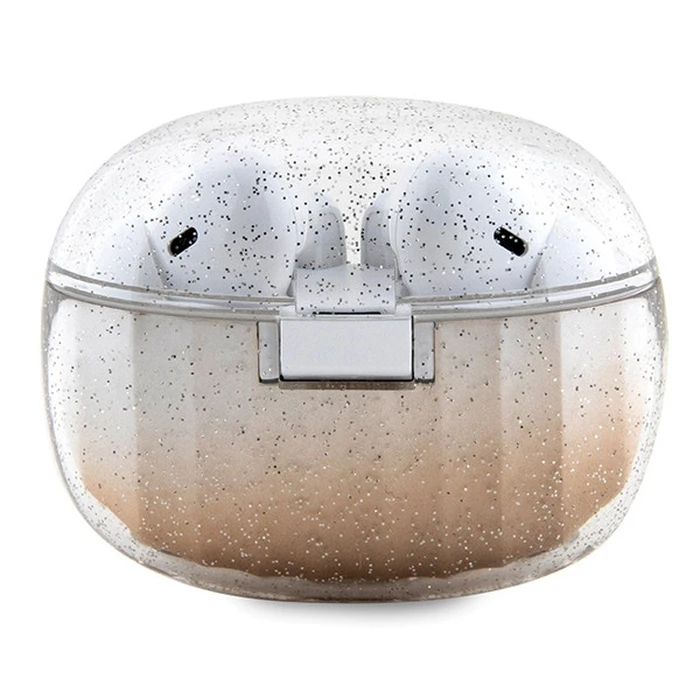 Wireless TWS in-ear headphones Guess GUTWSHDGKEED + docking station Glitter Gradient gold