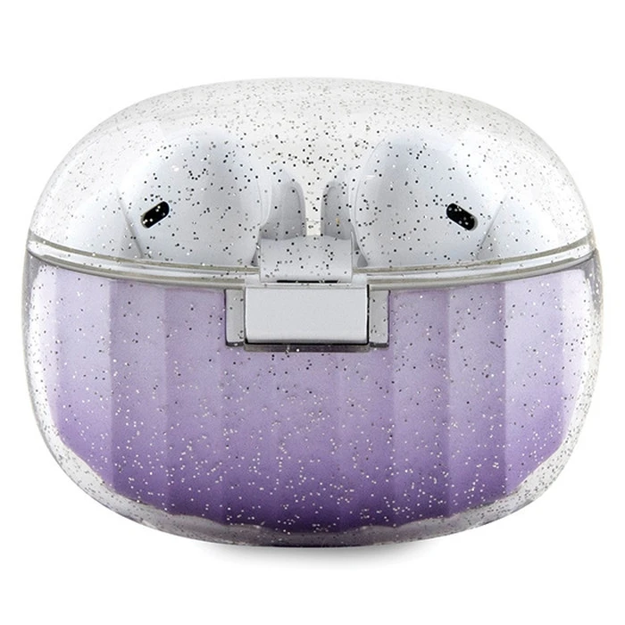 Wireless TWS in-ear headphones Guess GUTWSHDGKEEU + docking station Glitter Gradient purple