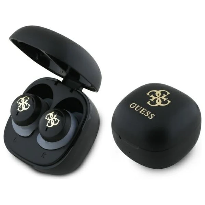 Wireless TWS in-ear headphones Guess GUTWSJ144ESK + docking station Iridescent 4G Printed Logo black