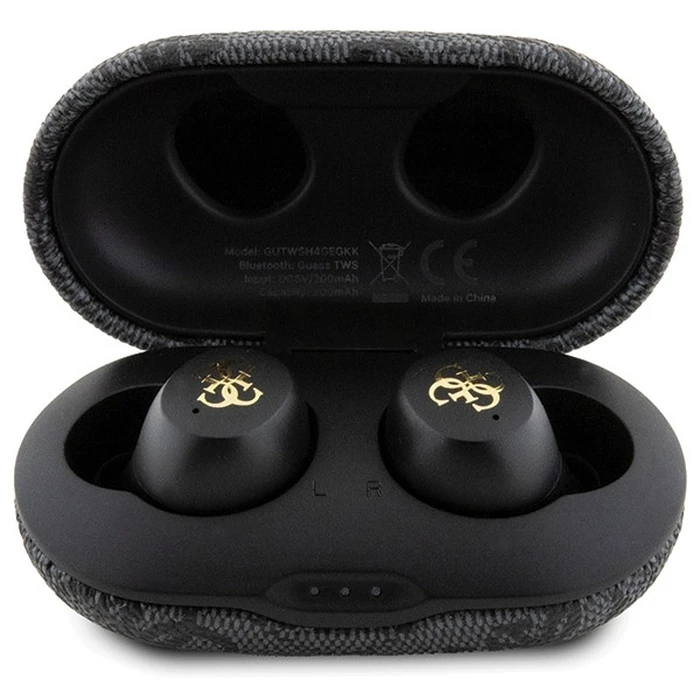 Wireless TWS in-ear headphones Guess GUTWSP4EGK + docking station ENC 4G Metal black