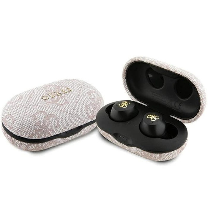 Wireless TWS in-ear headphones Guess GUTWSP4EGP + docking station ENC 4G Metal pink