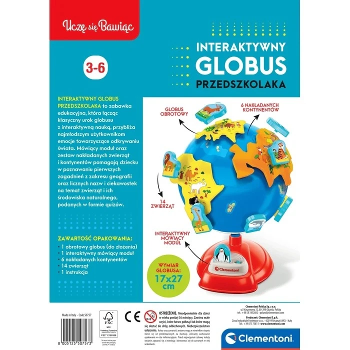 Εκπαιδευτικό Παιχνίδι Clementoni Preschooler Interactive Globe