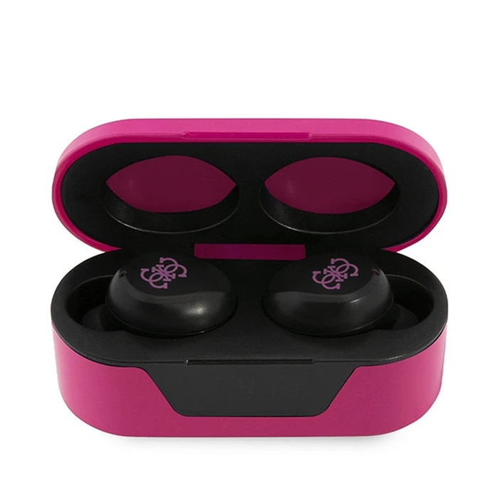 Wireless in-ear headphones Guess GUTWST31EM TWS + docking station magenta