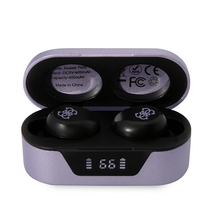 Wireless in-ear headphones Guess GUTWST31EU TWS + docking station purple