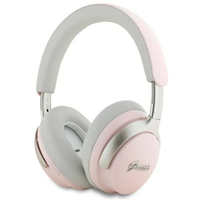 Wireless over-ear headphones Guess ANC/ENC GUBHC22PSBCSMP DB Metal Script Logo pink
