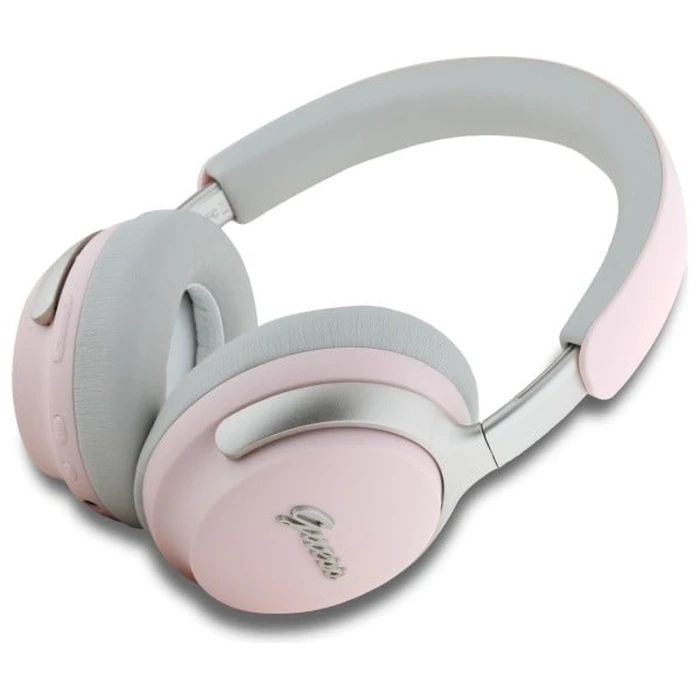 Wireless over-ear headphones Guess ANC/ENC GUBHC22PSBCSMP DB Metal Script Logo pink