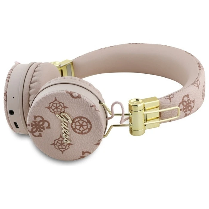 Wireless over-ear headphones Guess ENC GUBH70EPOSMW Peony Script Round Shape brown