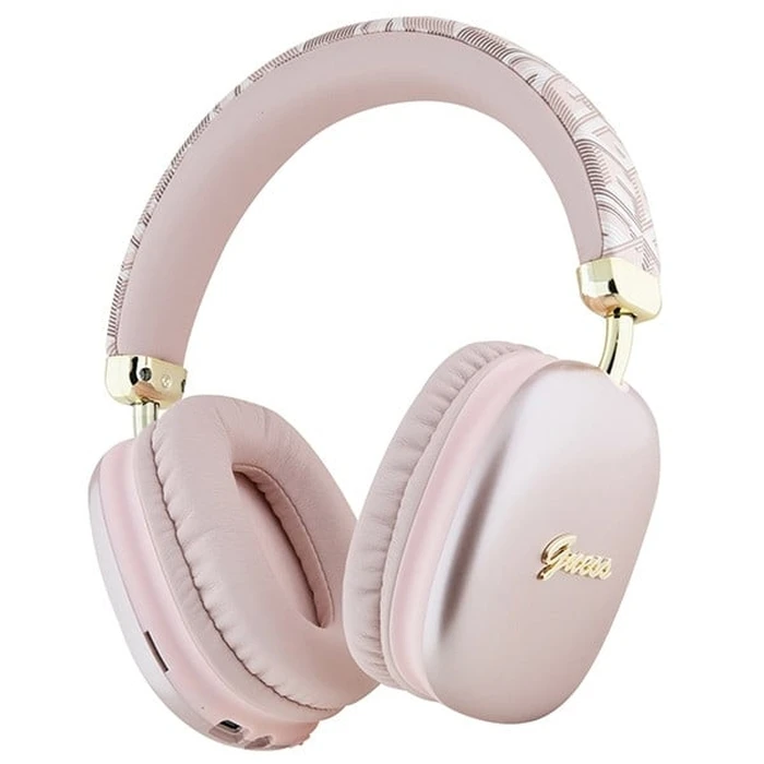 Wireless over-ear headphones Guess GUBHK1GCTCSP Gcube Metallic Script Logo pink