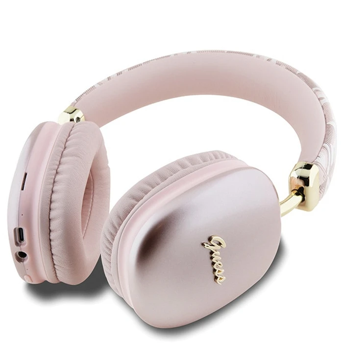 Wireless over-ear headphones Guess GUBHK1GCTCSP Gcube Metallic Script Logo pink