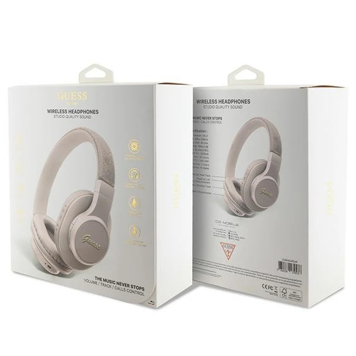 Wireless over-ear headphones Guess GUBH604GEMP 4G Script pink