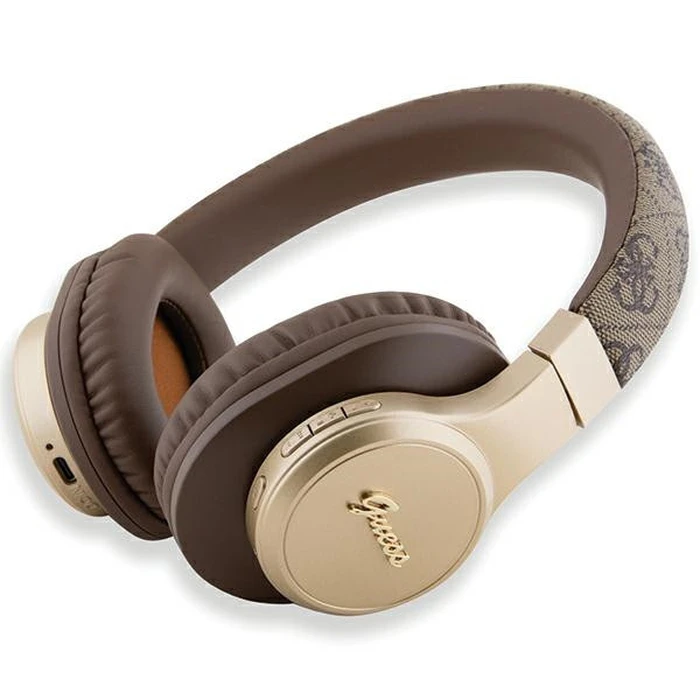 Wireless over-ear headphones Guess GUBH604GEMW 4G Script brown