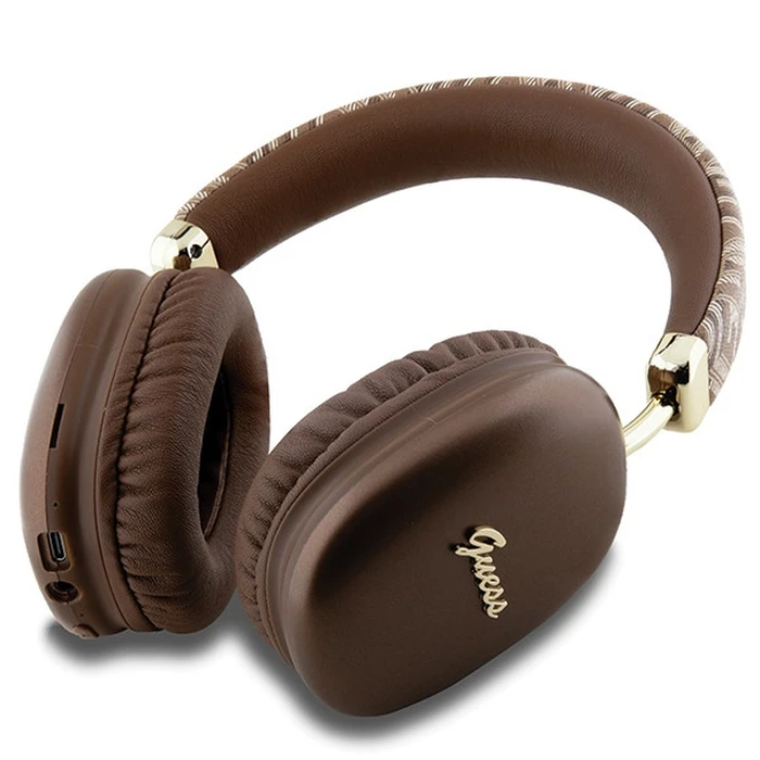 Wireless over-ear headphones Guess GUBHK1GCTCSW Gcube Metallic Script Logo brown