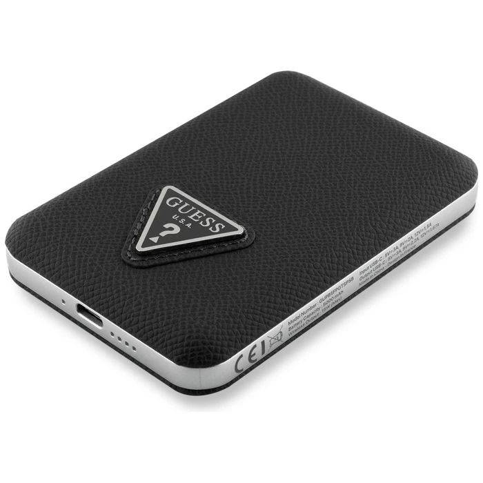 Induction Powerbank Guess Grained Triangle 5000mAh 15W USB-C MagSafe black