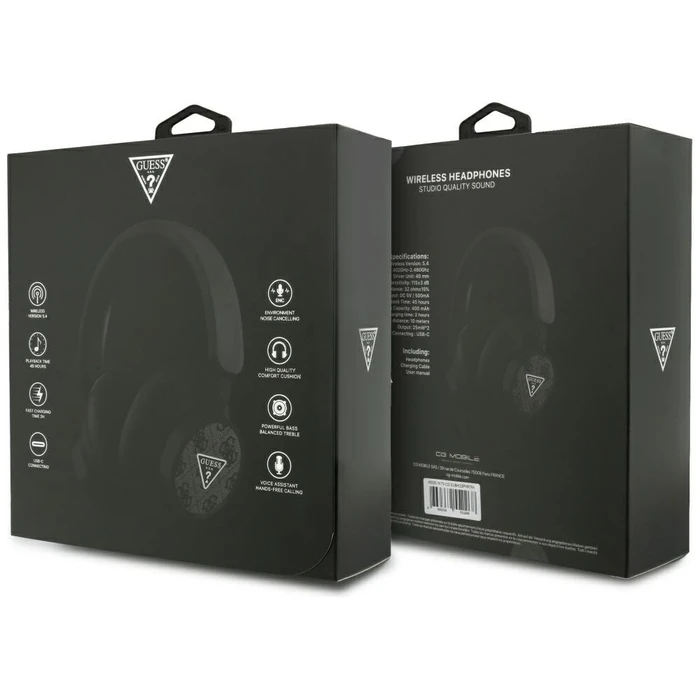Wireless over-ear headphones Guess 4G Triangle Logo black
