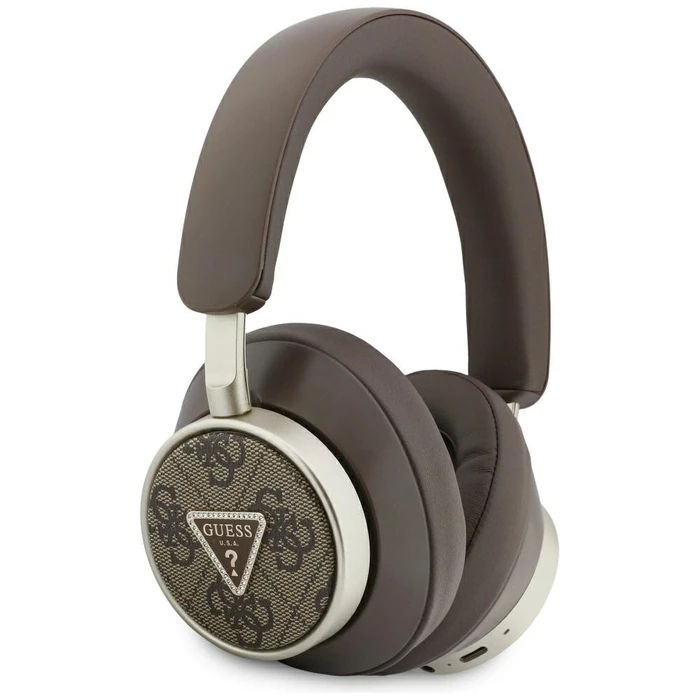 Wireless over-ear headphones Guess 4G Triangle Logo ENC brown