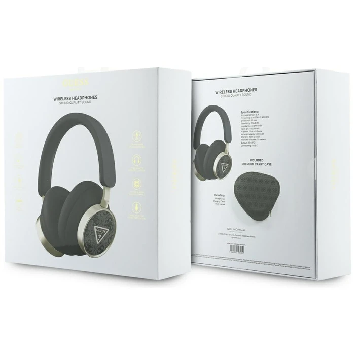 Wireless over-ear headphones Guess 4G Triangle Logo ENC black
