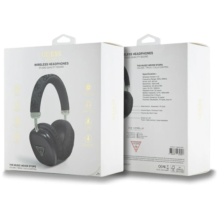 Wireless over-ear headphones Guess 4G Triangle Logo black
