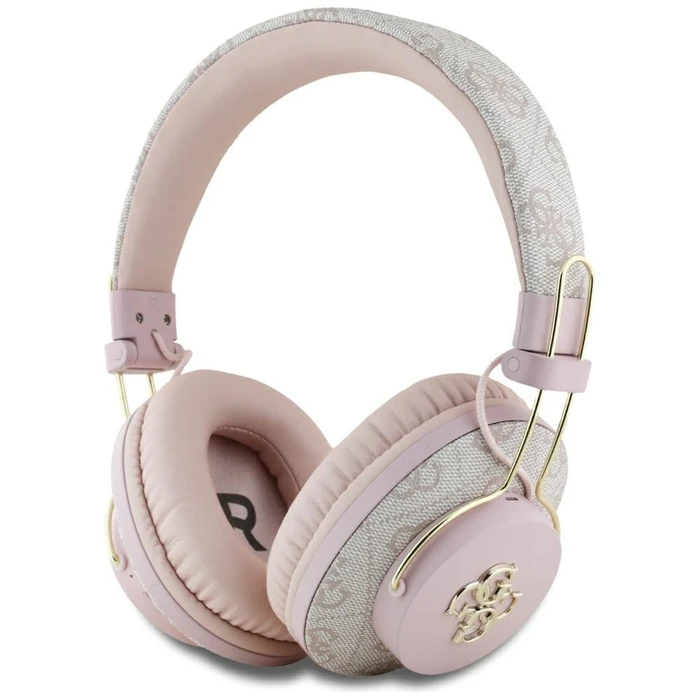 Wireless over-ear headphones Guess ENC Metal 4G Logo pink