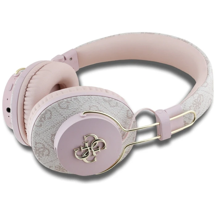 Wireless over-ear headphones Guess ENC Metal 4G Logo pink