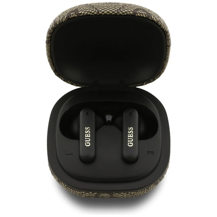 Wireless TWS in-ear headphones ENC Guess 4G Classic Metal Logo brown
