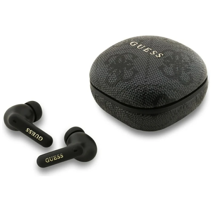 Wireless TWS in-ear headphones ENC Guess 4G Classic Metal Logo black