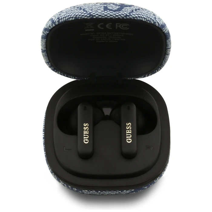 Wireless TWS in-ear headphones ENC Guess 4G Classic Metal Logo blue