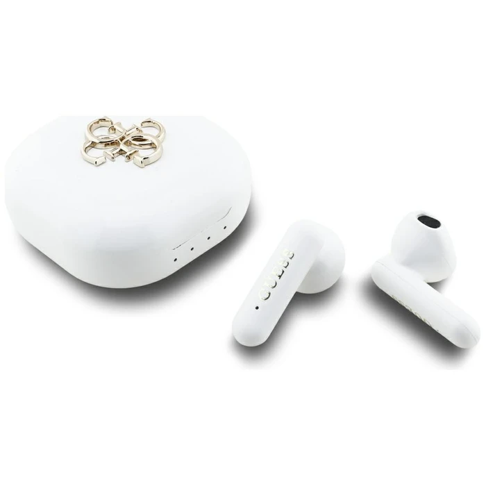 Wireless TWS in-ear headphones Guess 4G Metal Logo white