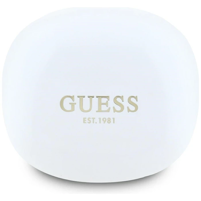 Wireless TWS in-ear headphones Guess Flat Classic Logo Electroplated white