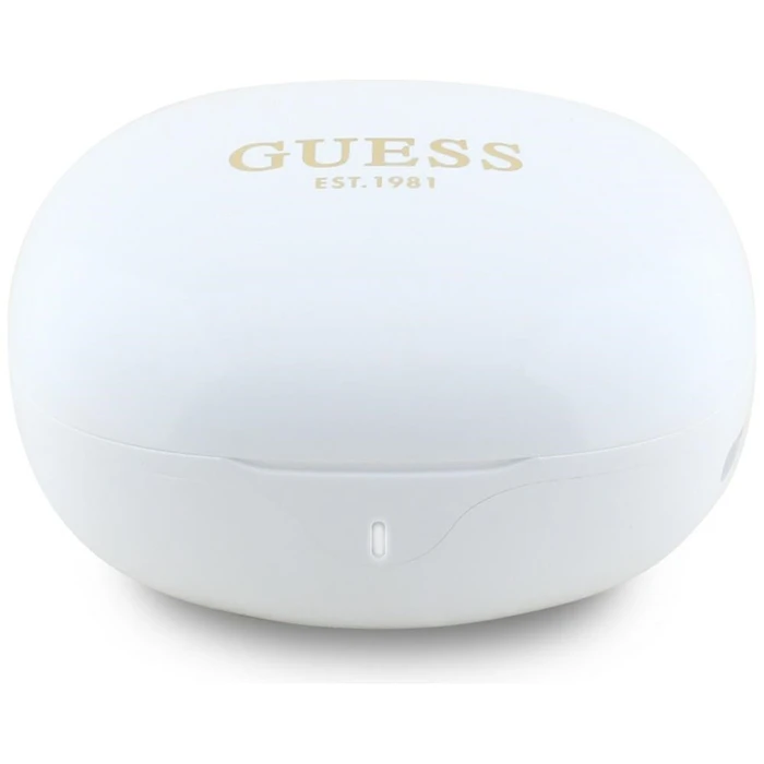 Wireless TWS in-ear headphones Guess Flat Classic Logo Electroplated white