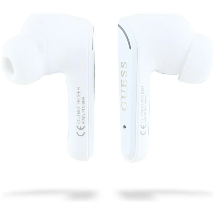 Wireless TWS in-ear headphones Guess Flat Classic Logo Electroplated white