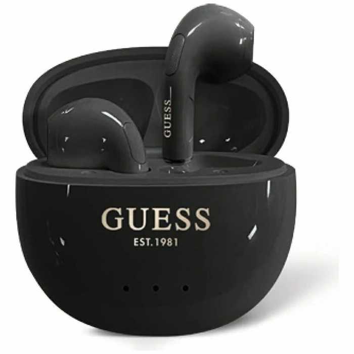 Wireless TWS in-ear headphones Guess Glossy Effect EggShape Printed Classic Logo black