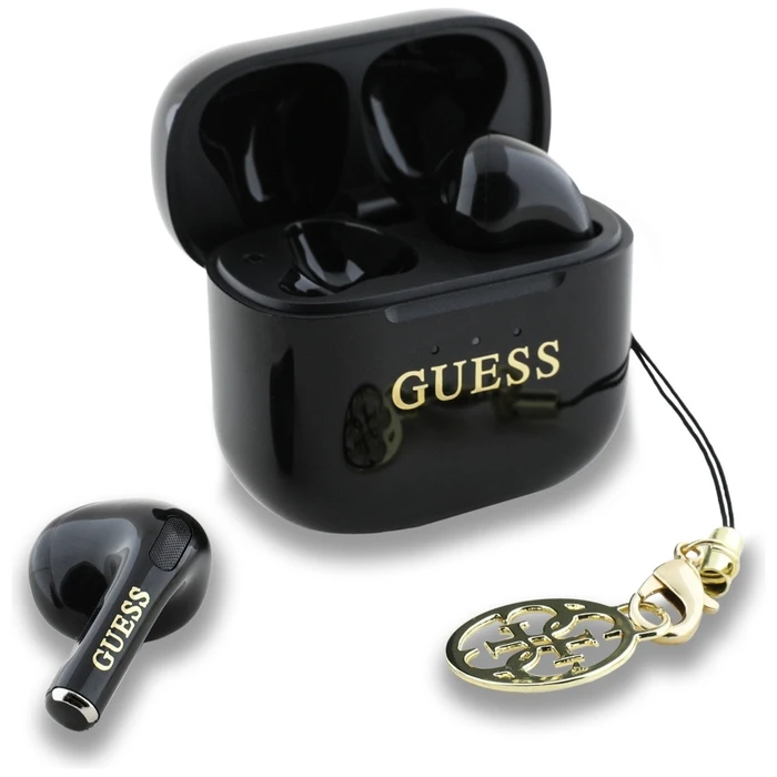 Wireless TWS in-ear headphones Guess Glossy Effect Printed Classic Logo & Charm black