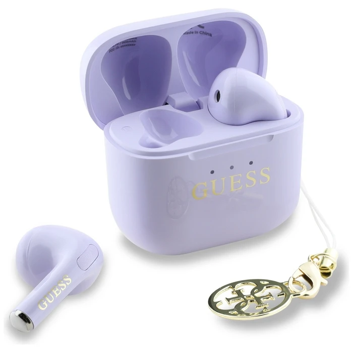 Wireless TWS in-ear headphones Guess Glossy Effect Printed Classic Logo & Charm lavender