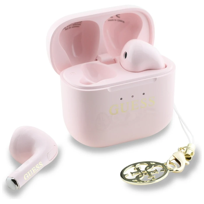 Wireless TWS in-ear headphones Guess Glossy Effect Printed Classic Logo & Charm pink