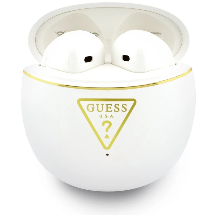 Wireless TWS in-ear headphones Guess Gold Line Triangle white
