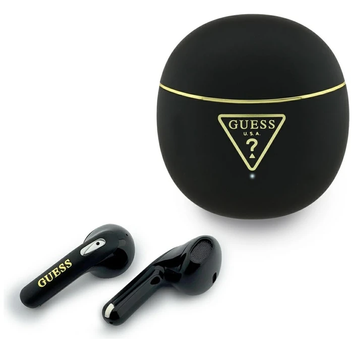 Wireless TWS in-ear headphones Guess Gold Line Triangle black