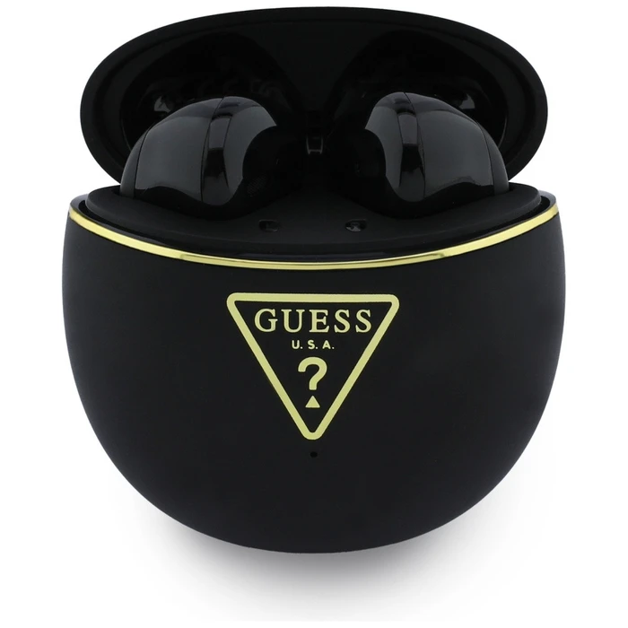 Wireless TWS in-ear headphones Guess Gold Line Triangle black