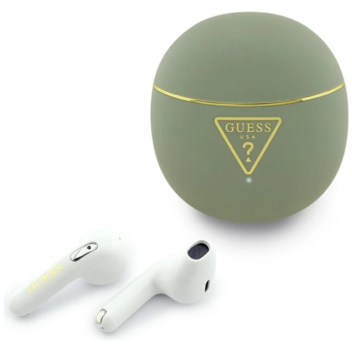 Wireless TWS in-ear headphones Guess Gold Line Triangle khaki