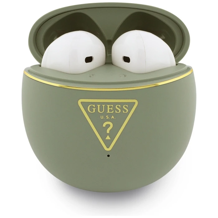 Wireless TWS in-ear headphones Guess Gold Line Triangle khaki