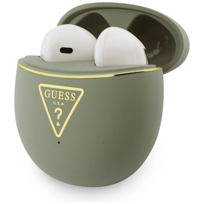 Wireless TWS in-ear headphones Guess Gold Line Triangle khaki