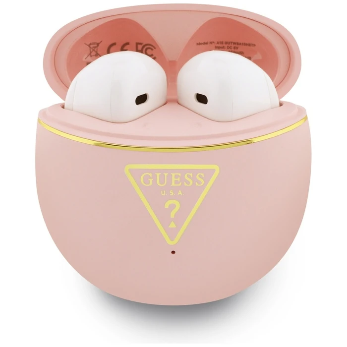 Wireless TWS in-ear headphones Guess Gold Line Triangle pink