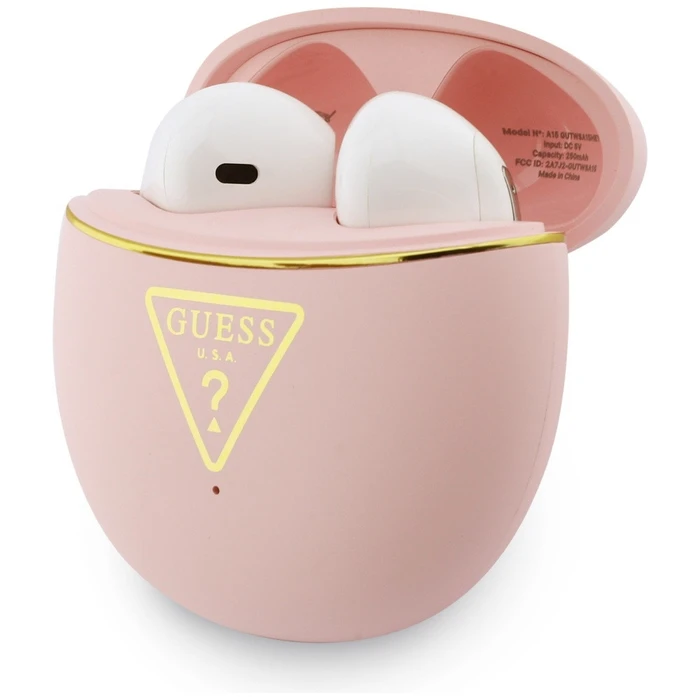 Wireless TWS in-ear headphones Guess Gold Line Triangle pink