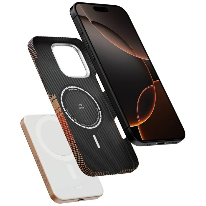 PITAKA Aramid Fiber Powerbank 5000mAh Qi2 MagSafe sunset