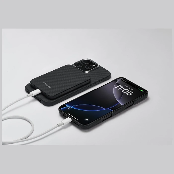 PITAKA Aramid Fiber Powerbank 5000mAh Qi2 MagSafe black-gray