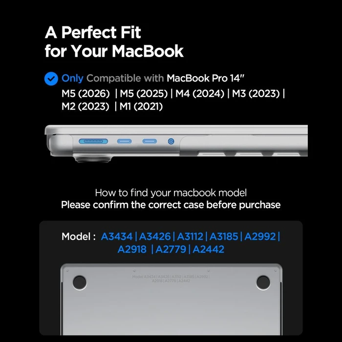 Spigen AirSkin Apple MacBook Pro 14” (M1/M2/M3/M4/M5) Frost Clear