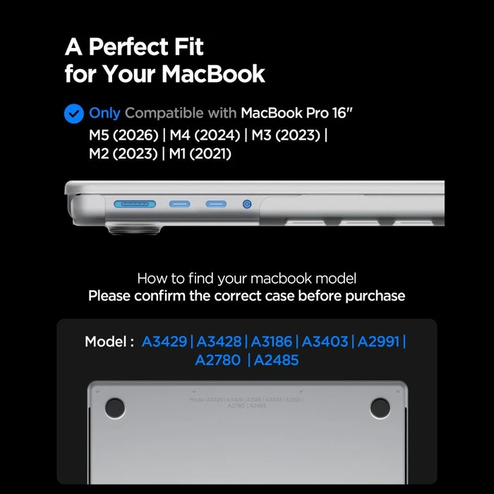 Spigen AirSkin Apple MacBook Pro 16" (M1/M2/M3/M4/M5) Frost Clear